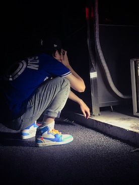 「OFF-WHITE」｜「アイテム（スタジャン）」を使った、lllockyさん（メンズ・179cm）の秋コーディネート