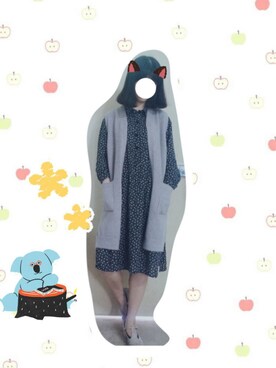 「mireyのアイテム（ニット/セーター、グレー系）」を使った、meoweiさん（レディース・166cm）の春コーディネート