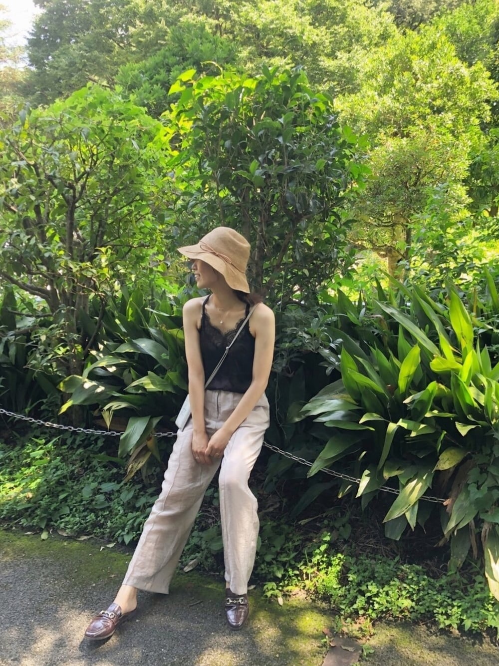 「サンダル、スリッポン、vivian 、viviancollection」｜「VIVIANのアイテム（サンダル、ブラウン系）」を使った、shoko yanoさん（レディース・162cm）の夏コーディネートの1枚目の写真