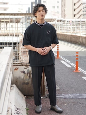 「BEAMS（ビームス）のアイテム（スラックス）」を使った、早起き太郎さん（メンズ・175cm）の春コーディネート