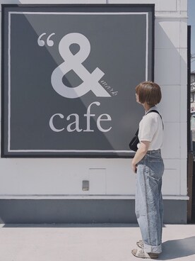 「UNIQLO（ユニクロ）のワッフルクルーネックT（5分袖）（Tシャツ/カットソー）」を使った、もりもり。さん（レディース・163cm）の夏コーディネート