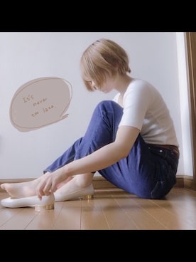 「アイテム（レインシューズ、ベージュ系）」を使った、もりもり。さん（レディース・163cm）の夏コーディネート