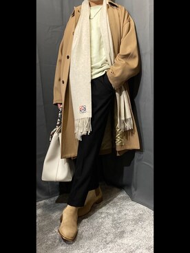 ステンカラーコートを使った ハイブランド のメンズ人気ファッションコーディネート Wear