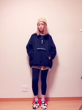 「RCWB（アールシーダブリュービー）のアイテム（帽子）」を使った、あゆぽさん（レディース・160cm）の春コーディネート