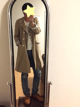 「トリッカーズ」｜「アイテム（トレンチコート）」を使った、DAIさん（メンズ・177cm）の秋コーディネート