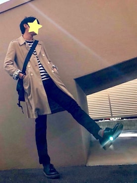 「ポーター」｜「アイテム（トレンチコート）」を使った、DAIさん（メンズ・177cm）の秋コーディネート