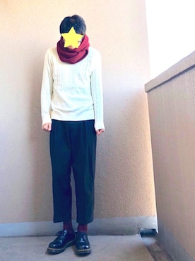 「Abercrombie&Fitch（アバークロンビーアンドフィッチ）のアイテム（ニット/セーター）」を使った、DAIさん（メンズ・177cm）の冬コーディネート