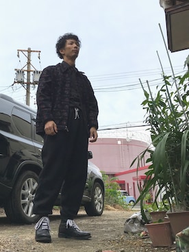 「ドレスアップ」｜「アイテム（ブルゾン）」を使った、たろうさん（メンズ・166cm）の秋コーディネート