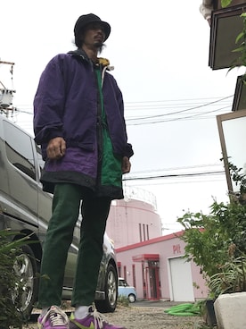 「AMERICAN RAG CIE（アメリカンラグシー）のLEE×AMERICAN RAG CIE カラーアンクルカットパンツ∴（スラックス、グリーン系）」を使った、たろうさん（メンズ・166cm）の秋コーディネート