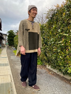 「チャイハネ（チャイハネ）のアイテム（ニット/セーター）」を使った、タキナオ🐓さん（メンズ・170cm）の冬コーディネート