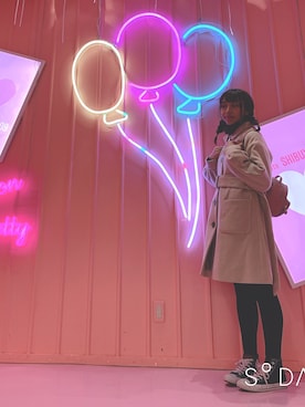 「アイテム（ステンカラーコート）」を使った、かめさん（レディース・164cm・20代）の冬コーディネート
