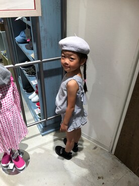 「AVAN LILY（アヴァンリリィ）のアイテム（オールインワン・サロペット）」を使った、anma-さん（キッズ・100cm）の夏コーディネート
