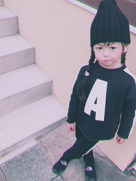 「ストリート服が好き」｜「アイテム（オールインワン・サロペット）」を使った、anma-さん（キッズ・100cm）の秋コーディネート