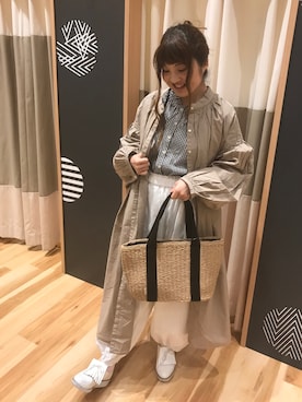 「平成最後のWEARISTAセンバツ」｜「アイテム（シャツワンピース）」を使った、えりさん（レディース・150cm）の春コーディネート