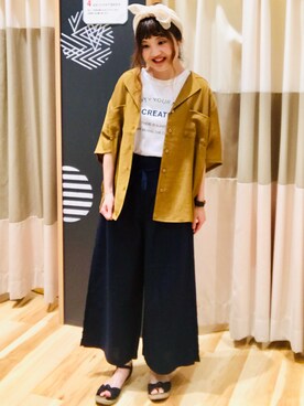 楊柳開襟シャツを使った人気ファッションコーディネート Wear