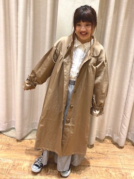「春物」｜「アイテム（その他アウター）」を使った、えりさん（レディース・150cm）の冬コーディネート