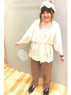 「花柄タンクトップ」｜えりさん（レディース・150cm）の春コーディネート