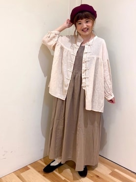 「Samansa Mos2 blue（サマンサモスモスブルー）のアイテム（ハンチング/ベレー帽）」を使った、えりさん（レディース・150cm）の夏コーディネート