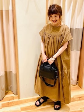 「アイテム（腕時計、ブラウン系）」を使った、えりさん（レディース・150cm）の夏コーディネート