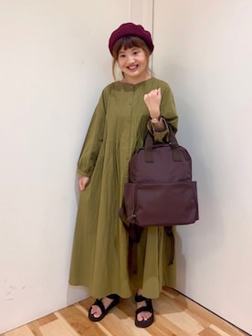「Samansa Mos2 blue（サマンサモスモスブルー）のアイテム（ハンチング/ベレー帽）」を使った、えりさん（レディース・150cm）の夏コーディネート