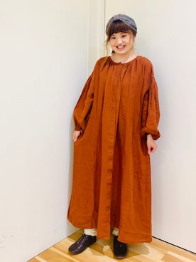 「Slowlinen」｜えりさん（レディース・150cm）の秋コーディネート