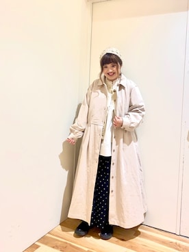 「ドットスカート」｜「アイテム（その他アウター）」を使った、えりさん（レディース・150cm）の冬コーディネート