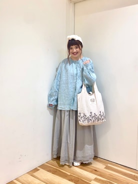 「Slowlinen」｜えりさん（レディース・150cm）の春コーディネート