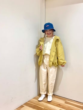「サマンサモスモス」｜「アイテム（マウンテンパーカー）」を使った、えりさん（レディース・150cm）の春コーディネート
