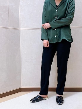 「Ameri（アメリ）のアイテム（パンツ）」を使った、NATSUMIさん（レディース・164cm）の春コーディネート