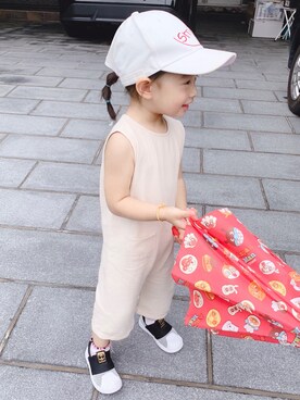「おんなのこコーデ」｜「アイテム（スリッポン）」を使った、☺︎OTOHA☺︎さん（キッズ・74cm）の夏コーディネート