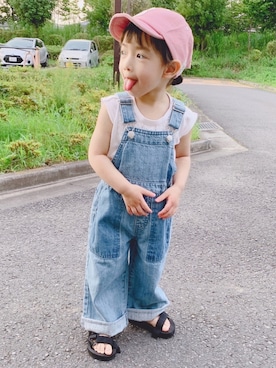 「Right-on（ライトオン）のアイテム（オールインワン・サロペット）」を使った、☺︎OTOHA☺︎さん（キッズ・90cm）の夏コーディネート