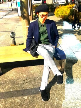 「Adam et Rope A・E・R（アダムエロペ）のアイテム（ジャケット/アウター）」を使った、Shunさん（メンズ・169cm）の冬コーディネート