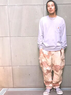 「アイテム（ニットキャップ/ビーニー）」を使った、Sunao Nakahiraさん（メンズ・167cm・20代）の春コーディネート