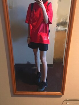 「AIR JORDAN（エアジョーダン）のアイテム（スニーカー、ブラック系）」を使った、SatoruJ_さん（レディース・167cm）の夏コーディネート