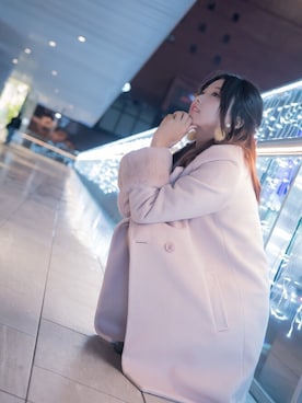「31 Sons de mode（トランテアン　ソン　ドゥ　モード）のアイテム（チェスターコート）」を使った、yukariさん（レディース・157cm）の冬コーディネート