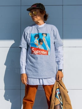 「アイテム（チノパンツ、オレンジ系）」を使った、HYS-TKさん（メンズ・178cm）の冬コーディネート