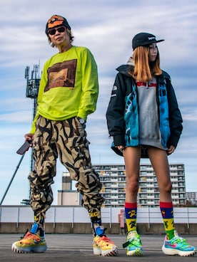「OFF-WHITE」｜「アイテム（ニットキャップ/ビーニー）」を使った、HYS-TKさん（メンズ・178cm）の秋コーディネート