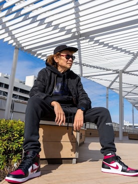 「Supreme （シュプリーム）のアイテム（MA-1）」を使った、HYS-TKさん（メンズ・178cm）の冬コーディネート