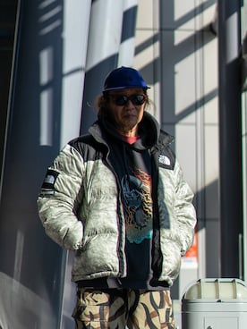 「Supreme （シュプリーム）のアイテム（ダウンジャケット/コート）」を使った、HYS-TKさん（メンズ・178cm）の冬コーディネート