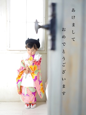 「アイテム（浴衣）」を使った、uuume＊さん（キッズ・90cm）の冬コーディネート