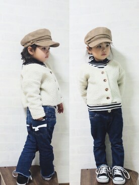 uuume＊さん（キッズ・90cm）の冬コーディネート