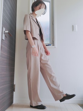 「おでかけ」｜「アイテム（セットアップ）」を使った、Naccoさん（レディース・161cm）の夏コーディネート