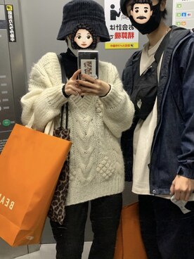 「WEGO（ウィゴー）のアイテム（ハット）」を使った、shionさん（レディース・152cm）の冬コーディネート