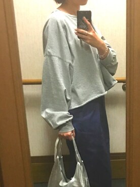 「niko and...（ニコアンド）のメンテンBIGBIG Ｔシャツ【niko and ...】（Tシャツ/カットソー）」を使った、ma☆さん（レディース・158cm）の春コーディネート