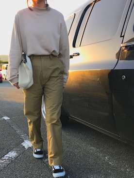 「THE SHINZONE（ザ　シンゾーン）のハイウエストチノパンツ（チノパンツ）」を使った、ma☆さん（レディース・158cm）の秋コーディネート