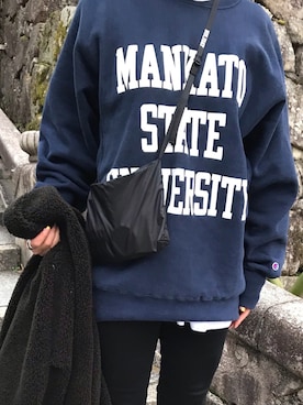 「CLANE（クラネ）のアイテム（ブルゾン）」を使った、ma☆さん（レディース・158cm）の冬コーディネート