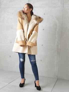 「アイテム（その他アウター、イエロー系）」を使った、DaTuRa_STAFFさん（レディース・160cm）の秋コーディネート