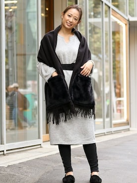 「リブレギンス」｜DaTuRa_STAFFさん（レディース・160cm）の冬コーディネート