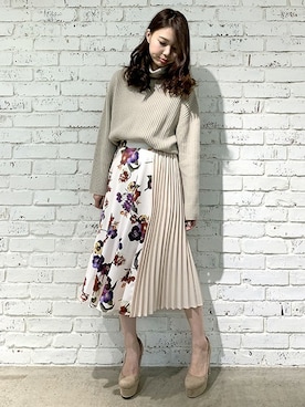 「カシミヤ」｜「アイテム（ワンピース/ドレス）」を使った、DaTuRa_STAFFさん（レディース・160cm）の冬コーディネート