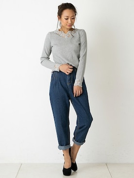 「テーパードデニム」｜DaTuRa_STAFFさん（レディース・160cm）の春コーディネート